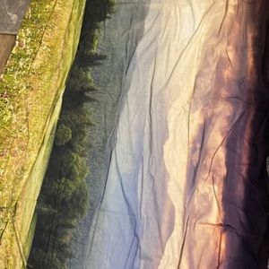 Mountain landscape purple tapestry